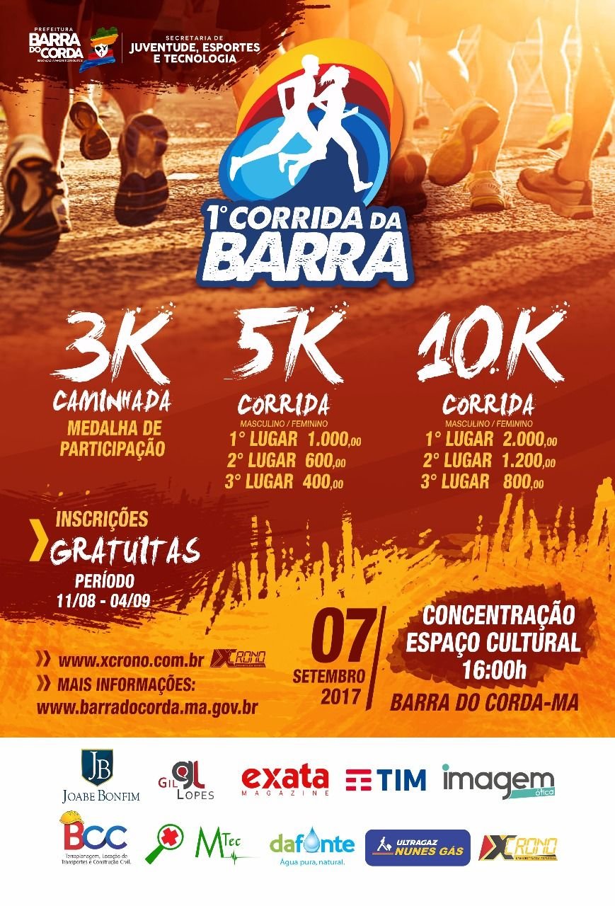 7 de setembro: Inscrições para a Primeira Corrida da Barra, ultrapassa 1.300 inscritos