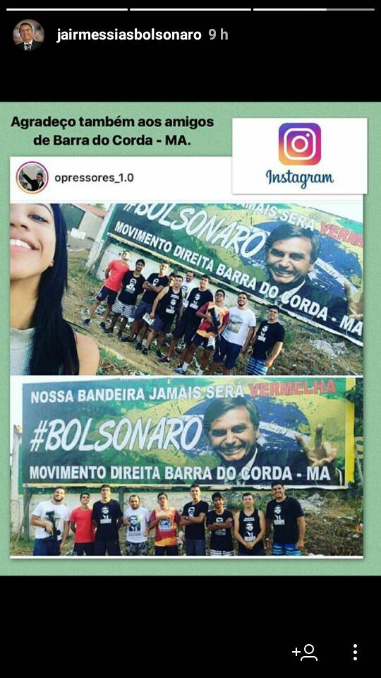 Bolsonaro agradece apoio por parte de simpatizantes de Barra do Corda