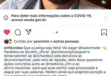 Conselho Federal de enfermagem acionará médico que proferiu palavras desqualificando a profissão de enfermeiro