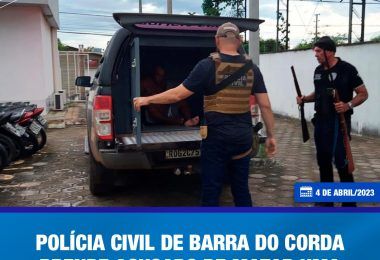 4 DE ABRIL: Polícia Civil de Barra do Corda prende JUMENTINHO, acusado de matar uma pessoa em Jenipapo dos Vieiras