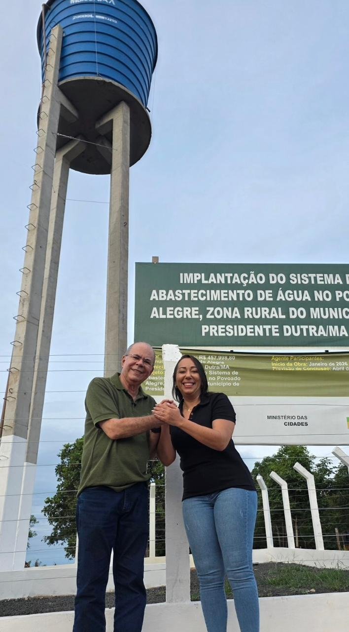 Hildo Rocha vistoria construção de sistema de abastecimento de água em Presidente Dutra