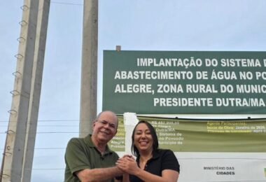 Hildo Rocha vistoria construção de sistema de abastecimento de água em Presidente Dutra